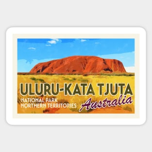 Uluru-Kata Tjuta National Park - Australia Northern Territory - Vintage Postcard Sticker